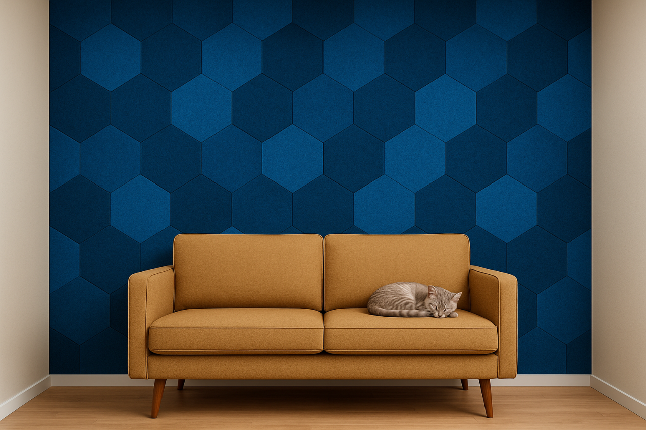 Altıgen Keçe Kumaş Kaplı Panel