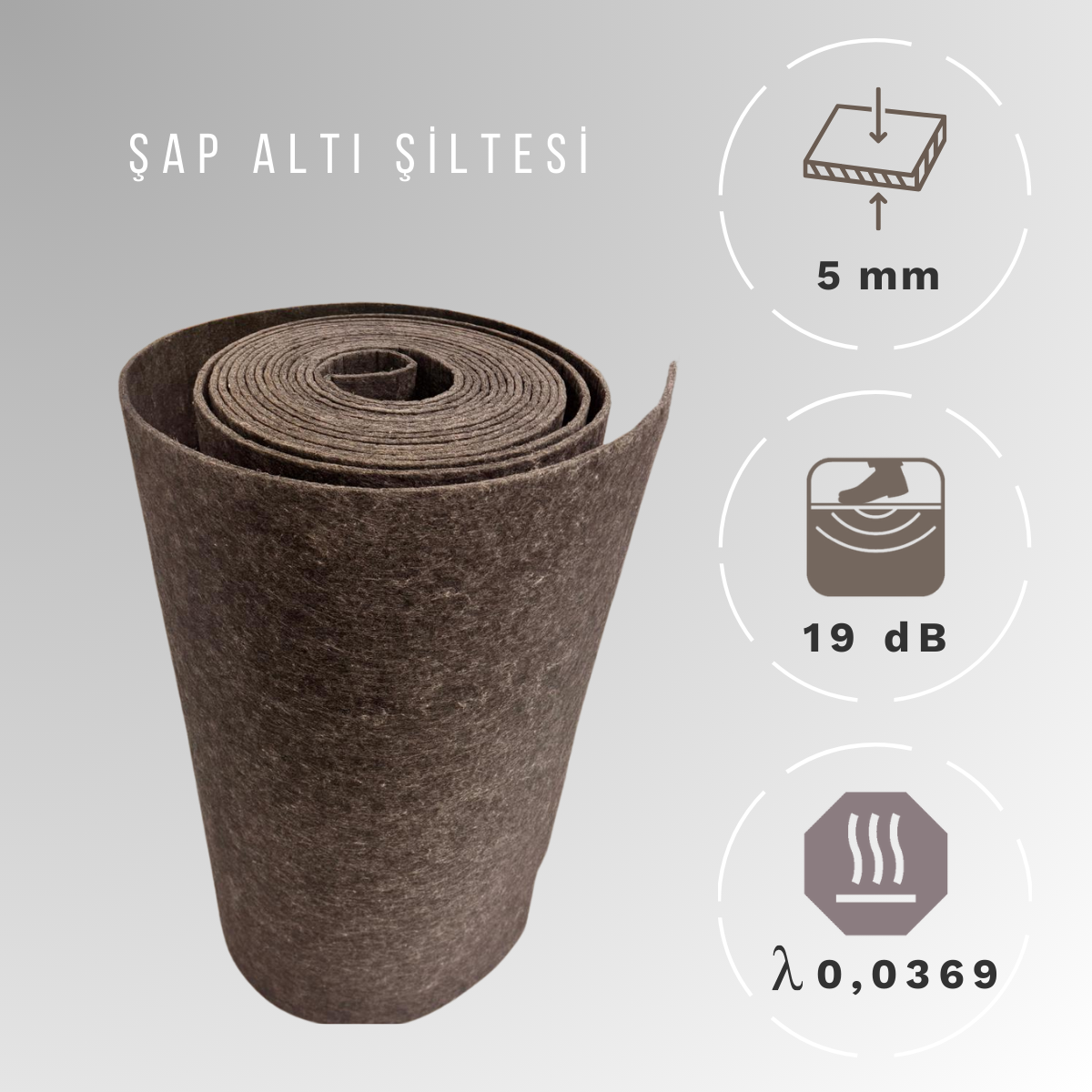 5mm YN - Şap Altı Şiltesi Polyester Elyaf Keçe