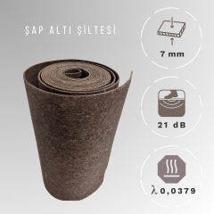 7mm YN - Şap Altı Isı Yalıtımı ve Darbe Sesi Şiltesi Polyester Elyaf Keçe