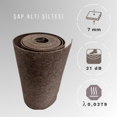 7mm-YN 300 gr/m2- Şap Altı Isı Yalıtımı  Polyester Elyaf Keçe