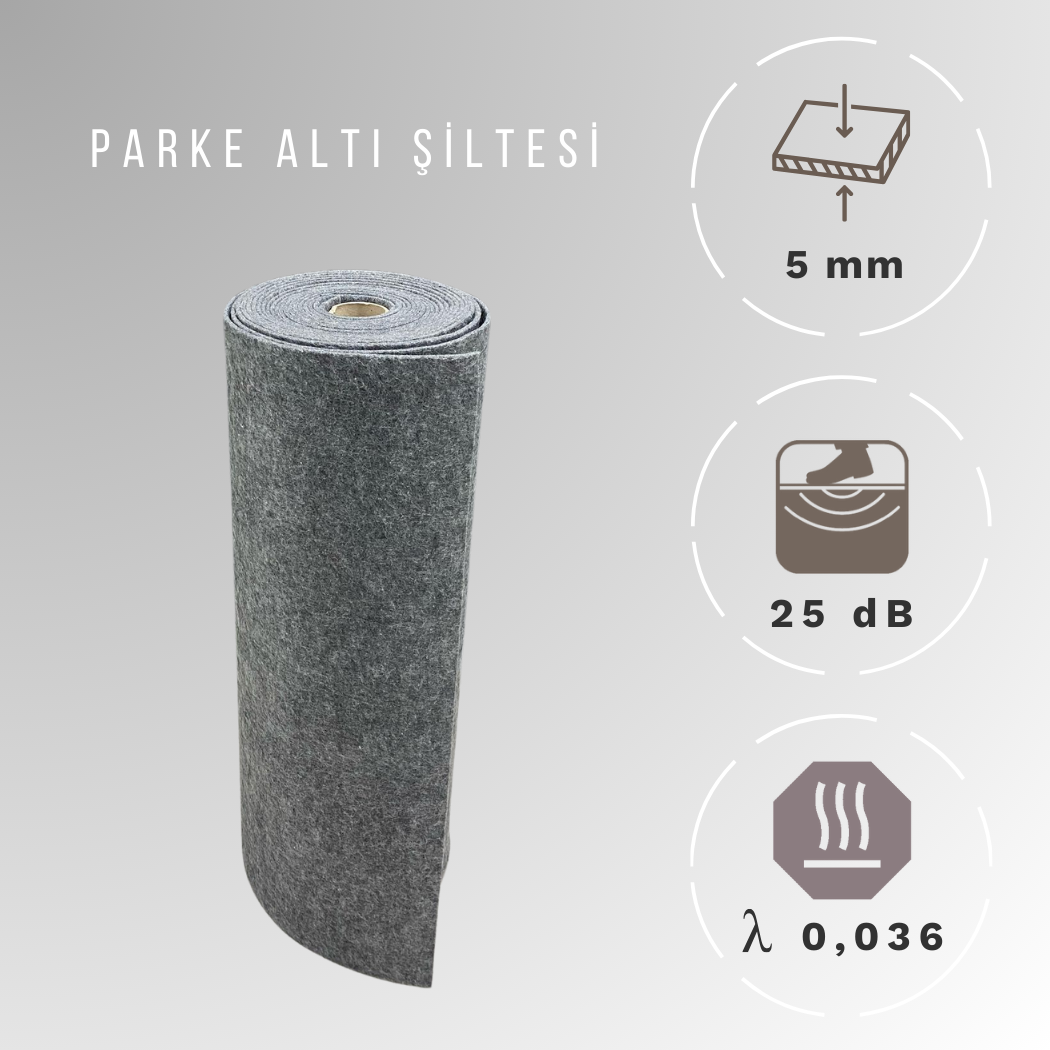 5mm YN - Parke Altı Şiltesi Polyester Elyaf Keçe