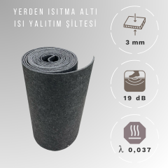 3mm Yerden Isıtma Altı Isı Yalıtım Şiltesi Polyester Elyaf Keçe
