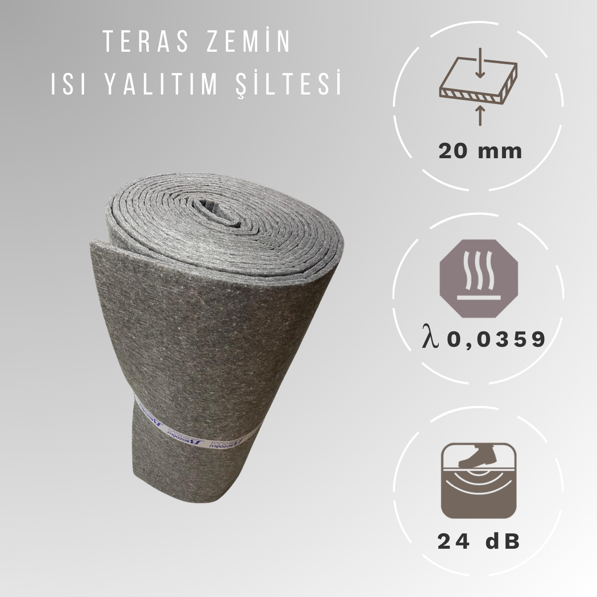 20mm Teras Çatı Isı Yalıtım Şiltesi