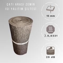 15mm Çatı Arası Zemin Isı Yalıtım Şiltesi