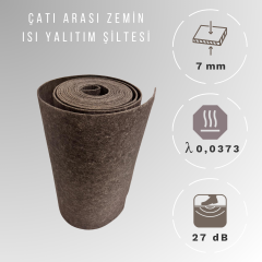 7mm Çatı Arası Zemin Isı Yalıtım Şiltesi