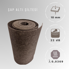 10mm YN -300gr/m2 - Şap Altı Isı Yalıtımı Şiltesi P. Elyaf Keçe -Isı Yalıtım Şiltesi