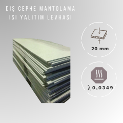 20mm - Dış Cephe Mantolama Isı Yalıtım Levhası -Dübelsiz Mantolama