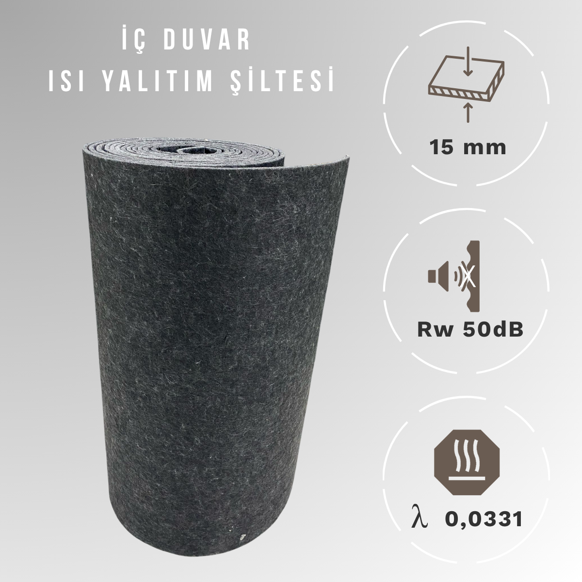 15mm İç Duvar Isı Yalıtım Şiltesi
