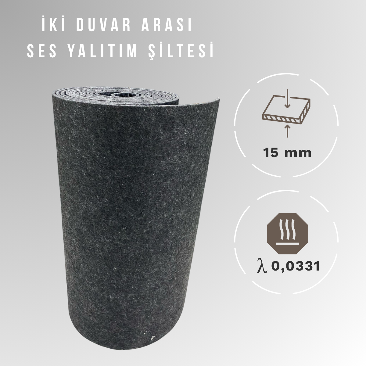 15mm İki Duvar Arası Ses Yalıtım Şiltesi