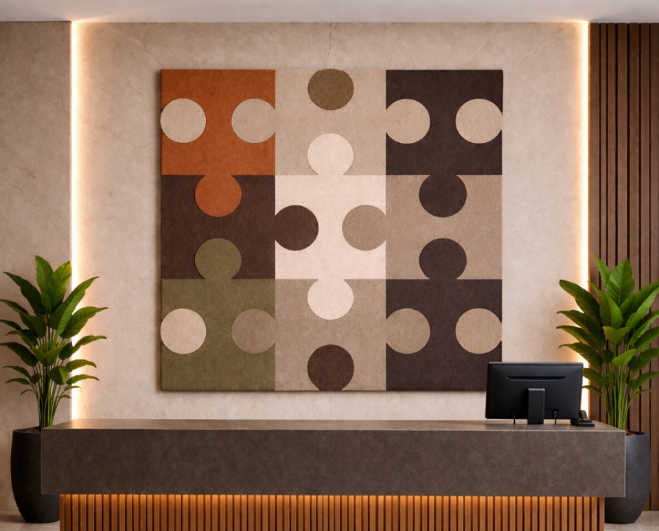 VETRA - PUZZLE DESENLİ AKUSTİK KEÇE DUVAR PANELİ