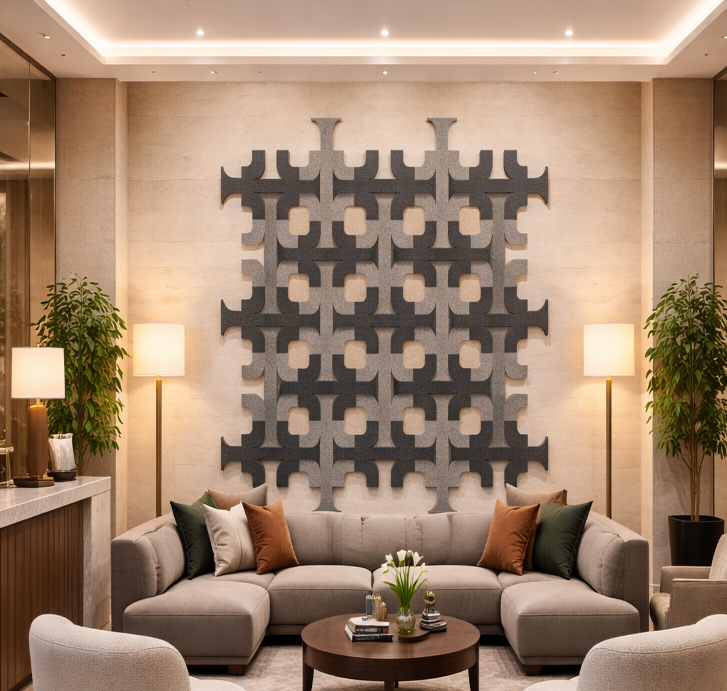 TALYA - PUZZLE DESENLİ AKUSTİK KEÇE DUVAR PANELİ