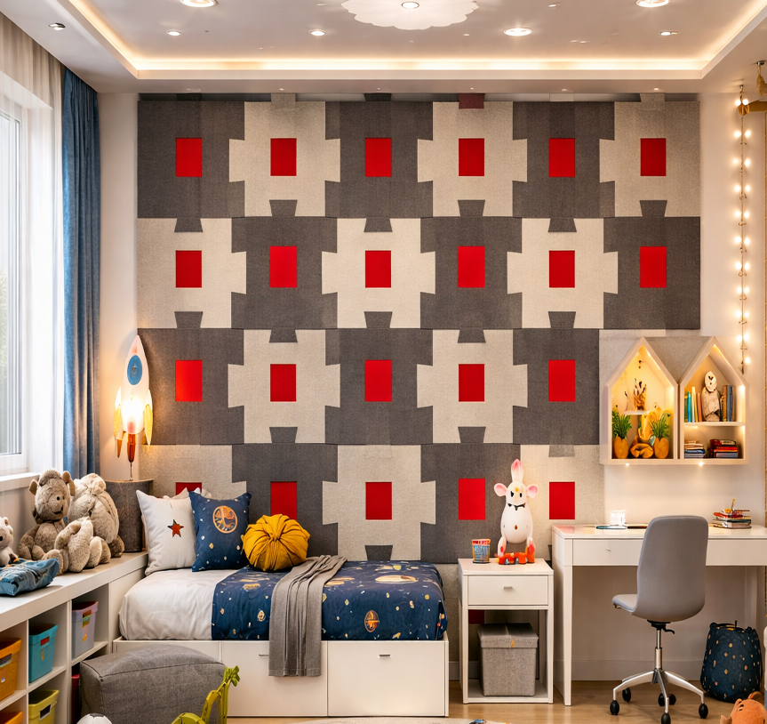 MERA - PUZZLE DESENLİ AKUSTİK KEÇE DUVAR PANELİ