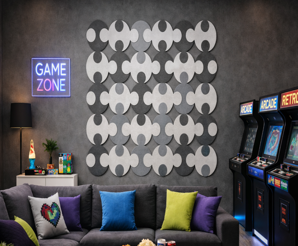 ZONE - PUZZLE DESENLİ AKUSTİK KEÇE DUVAR PANELİ