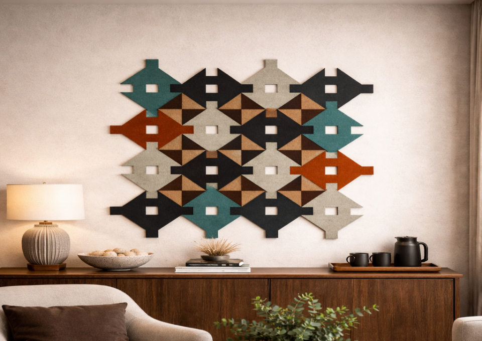 NARA - PUZZLE DESENLİ AKUSTİK KEÇE DUVAR PANELİ