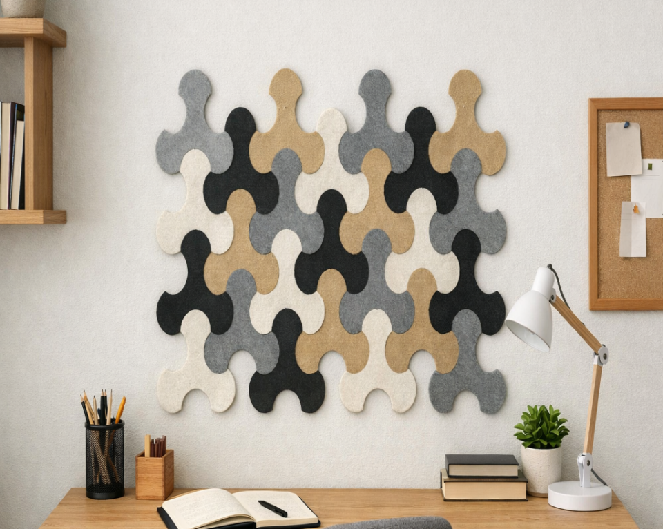 GRİDA - PUZZLE DESENLİ AKUSTİK KEÇE DUVAR PANELİ