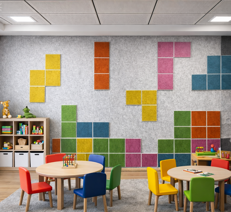 TETRIS - PUZZLE DESENLİ AKUSTİK KEÇE DUVAR PANELİ