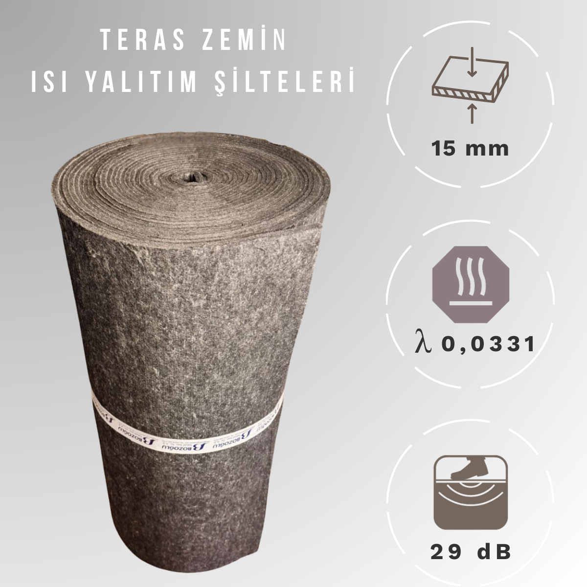 15mm Teras Çatı Isı Yalıtım Şiltesi