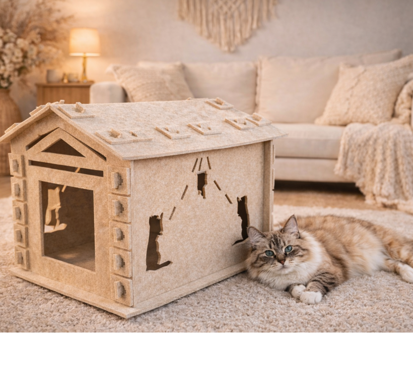 Dekoratif Keçe - KEDİ EVİ - 17 Farklı Model Seçeneği